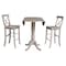 International Concepts Round 42 in Rd Pedestal Bar Height Table, 2 Bar Height Stools, Washed Gray Taupe, 42 W, 42 L, Wood K09-42DPT-S6133-2 - alternate 2